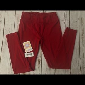 LuLaRoe OS One Size Red Leggings
